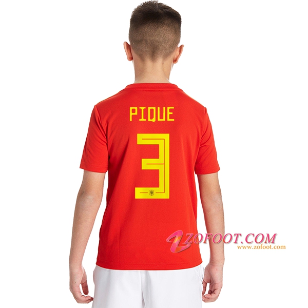 Maillot Equipe Foot de Espagne Enfant (Piqué 3) 2018/2019 Domicile