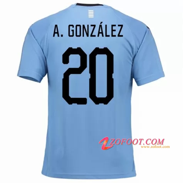 Maillot Equipe Foot de Uruguay (A.González 20) 2018/2019 Domicile