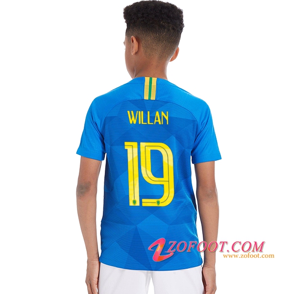 Maillot Equipe Foot de Brésil Enfant 2018/2019 (WILLAN 19) Exterieur