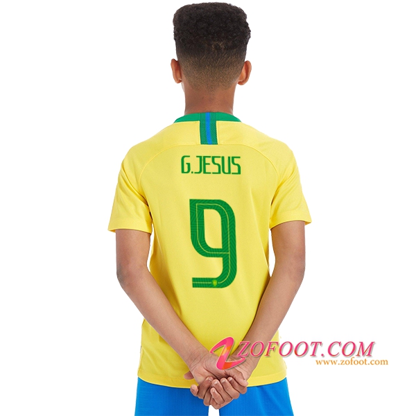 Maillot Equipe Foot de Brésil Enfant 2018/2019 (G.JESUS 9) Domicile