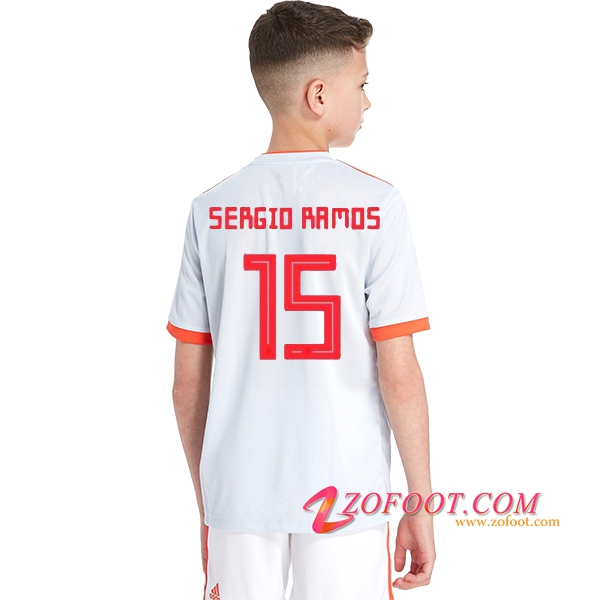Maillot Equipe Foot de Espagne Enfant 2018/2019 (Ramos 15) Exterieur