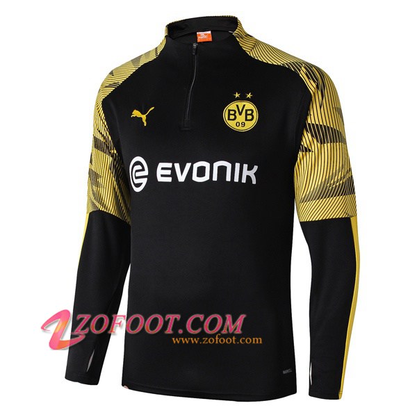 Sweatshirt Training Dortmund BVB Noir Jaune 2019/2020