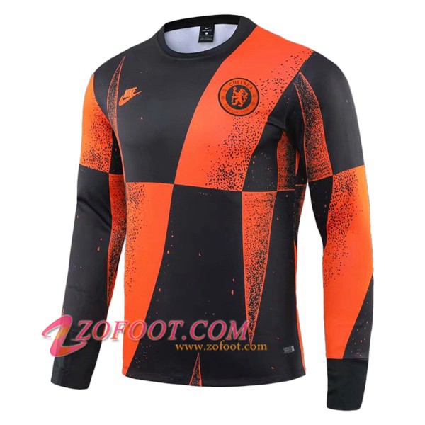 Sweatshirt Training FC Chelsea Orange Noir 2019/2020