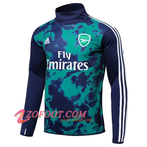 Sweatshirt Training Arsenal Vert Fonce Col haut 2019/2020