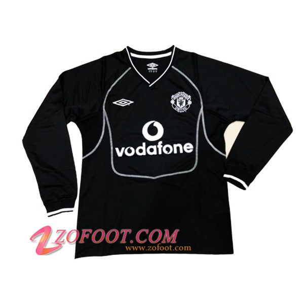 Maillot de Foot Manchester United Gardien de but Noir Manches longues 2000/2001