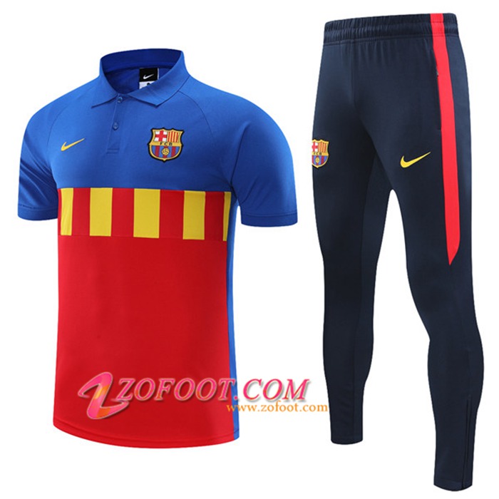 Ensemble Polo FC Barcelone + Pantalon Bleu/Rouge 2021/2022