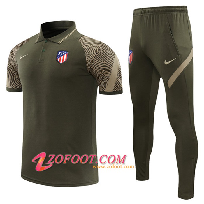 Ensemble Polo Atletico Madrid + Pantalon Vert Fonce 2021/2022