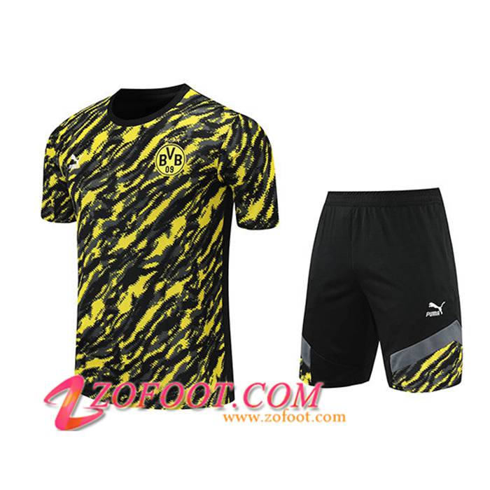 Ensemble Training T-Shirts Dortmund BVB + Shorts Noir/Jaune 2021/2022