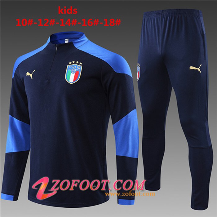 Ensemble Survetement de Foot Italie Enfant Bleu Marin 2021/2022