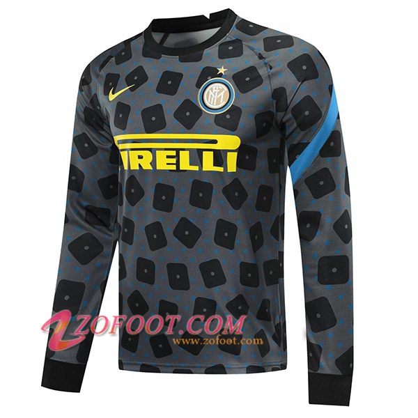 Sweatshirt Training Inter Milan Noir/Gris 2020/2021