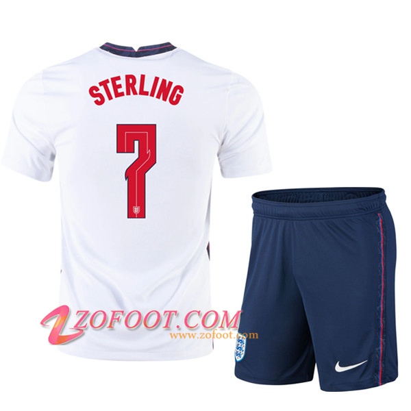 Maillot UEFA Euro 2020 Angleterre (Sterling 7) Enfant Domicile
