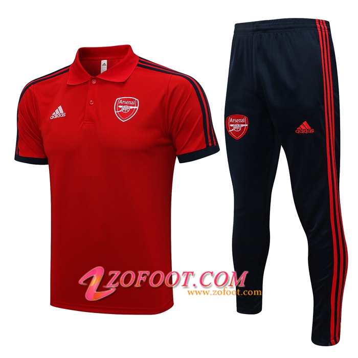 Ensemble Polo FC Arsenal + Pantalon Rouge/Noir 2021/2022