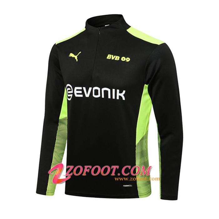 Sweatshirt Training Dortmund BVB Noir/Vert 2021/2022