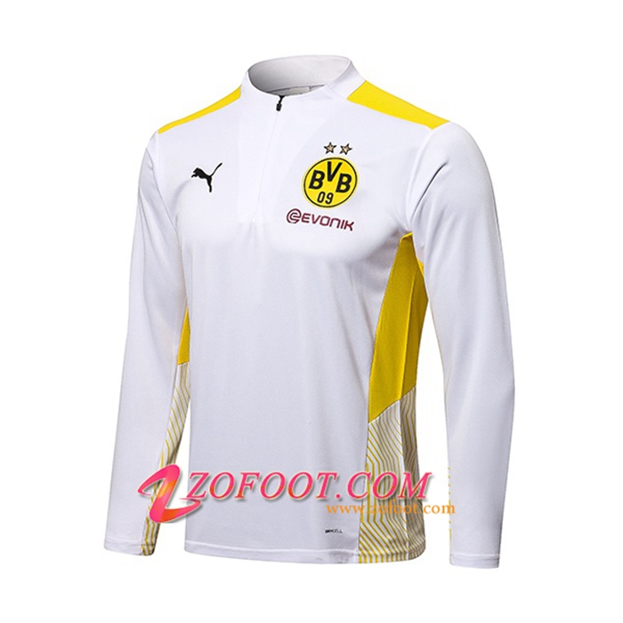 Sweatshirt Training Dortmund BVB Blanc/Jaune 2021/2022