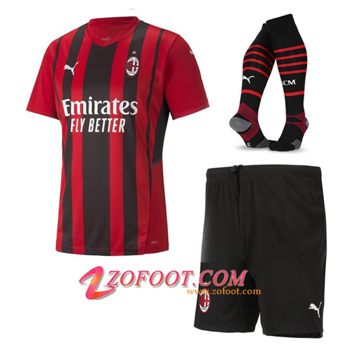 Ensemble Maillot Foot AC Milan Domicile (Short + Chaussettes) 2021/2022