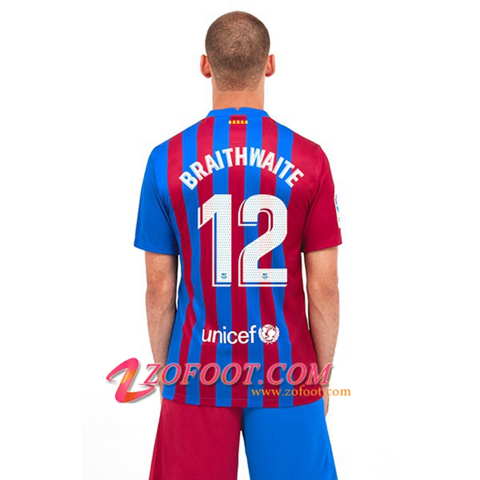 Maillot de Foot FC Barcelone (Martin Brathwaie 12) Domicile 2021/2022