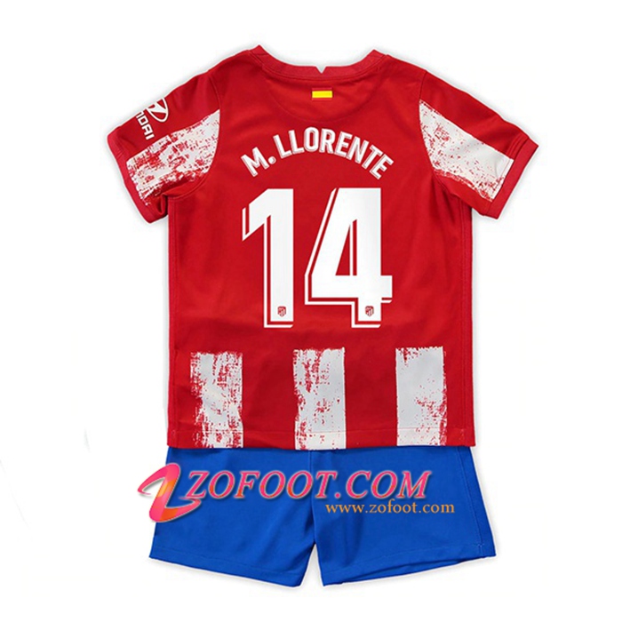 Maillot de Foot Atletico Madrid (M. Llorente 14) Enfant Domicile 2021/2022
