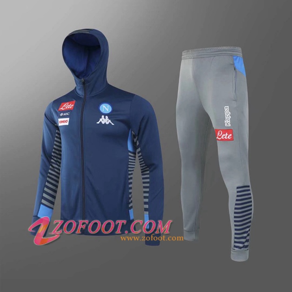Veste A Capuche Survetement Foot SSC Naples Bleu 2020/2021