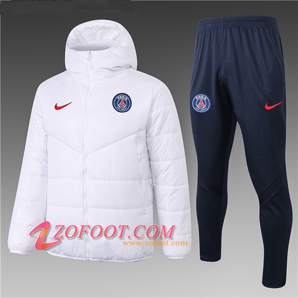 Doudoune Du Foot PSG Blanc + Pantalon 2020/2021
