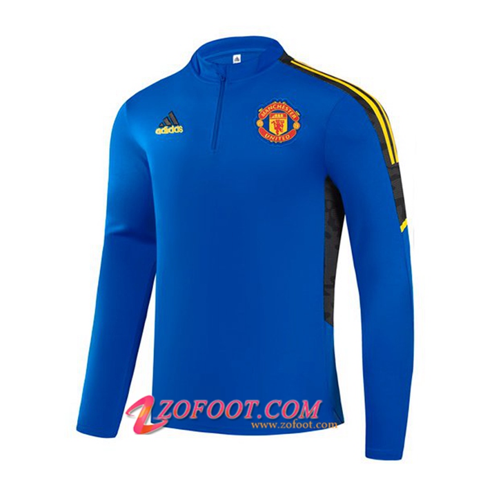 Sweatshirt Training Manchester United Bleu/Jaune 2021/2022