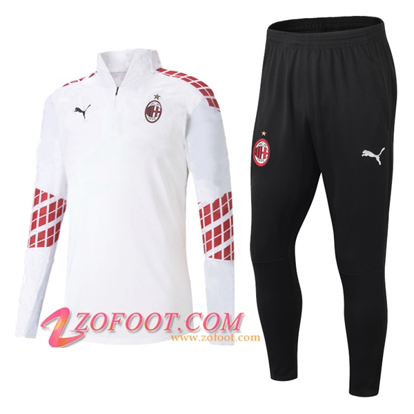 Ensemble Survetement de Foot - Veste Milan AC Blanc 2020/2021