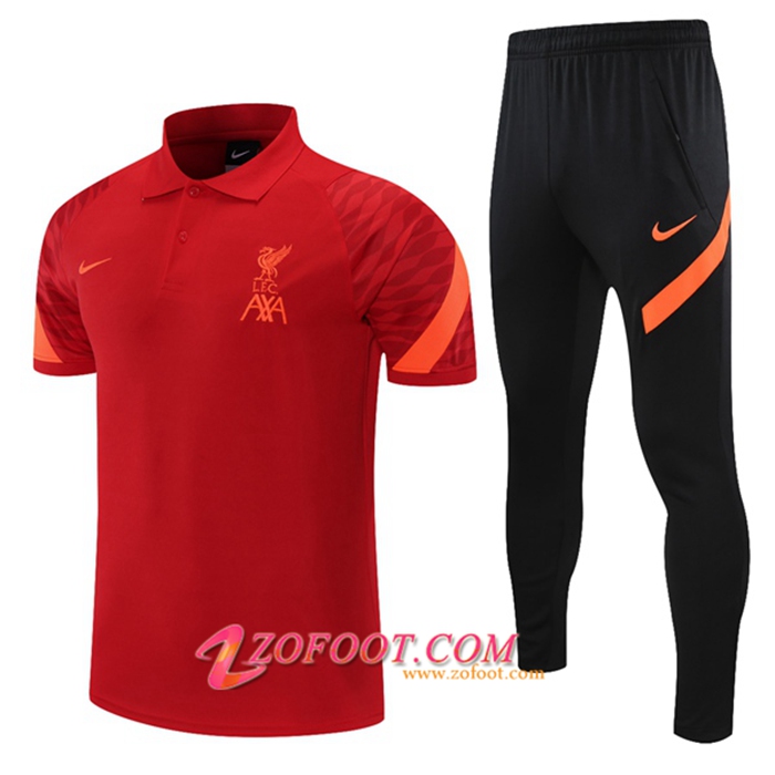 Ensemble Polo FC Liverpool + Pantalon Orange/Rouge 2021/2022