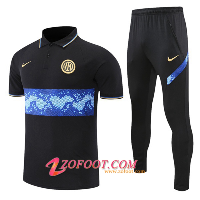 Ensemble Polo Inter Milan + Pantalon Noir/Bleu 2021/2022