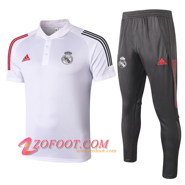 Ensemble Polo Real Madrid + Pantalon Blanc 2020/2021