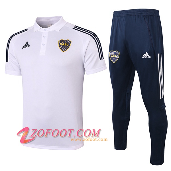 Ensemble Polo Boca Juniors + Pantalon Blanc 2020/2021