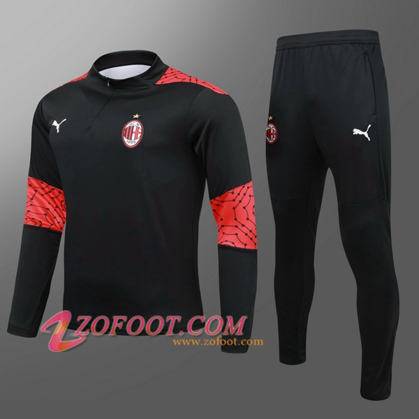 Ensemble Survetement de Foot Milan AC Enfant Noir 2020/2021