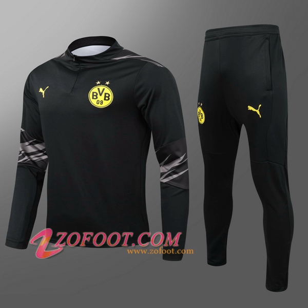Ensemble Survetement de Foot Dortmund BVB Enfant Noir 2020/2021
