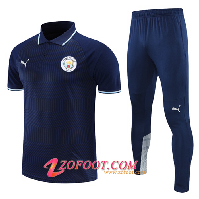 Ensemble Polo Manchester City + Pantalon Bleu Marin 2021/2022