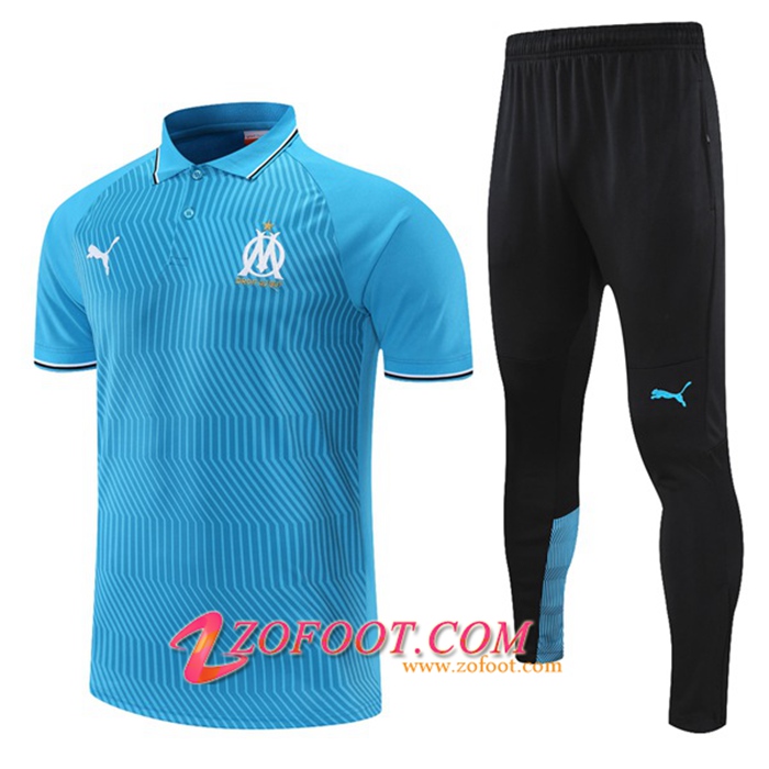 Ensemble Polo Marseille OM + Pantalon Bleu/Gris 2021/2022
