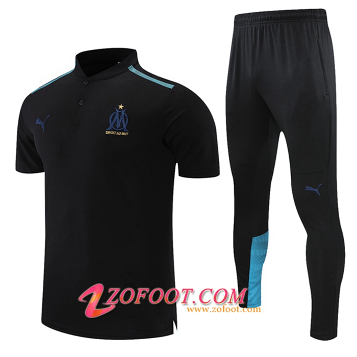 Ensemble Polo Marseille OM + Pantalon Noir/Bleu 2021/2022