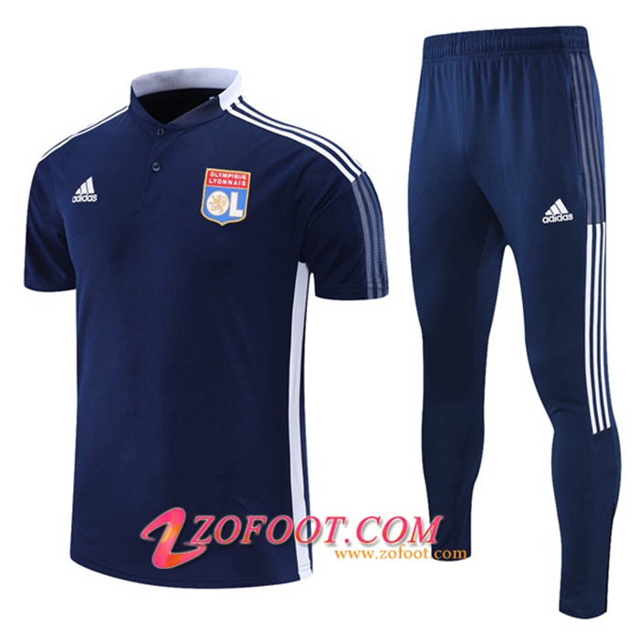 Ensemble Polo Lyon OL + Pantalon Bleu Marin/Blanc 2021/2022