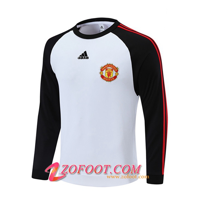 Sweatshirt Training Manchester United Blanc/Noir 2021/2022