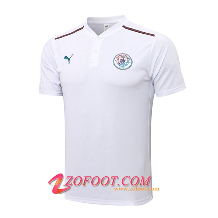 Polo Foot Manchester City Blanc 2021/2022