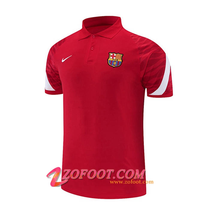 Polo Foot FC Barcelone Blanc/Rouge 2021/2022