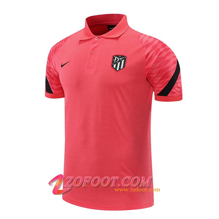 Polo Foot Atletico Madrid Noir/Rouge 2021/2022