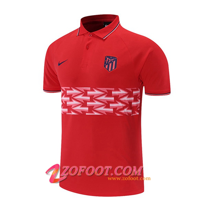 Polo Foot Atletico Madrid Blanc/Rouge 2021/2022