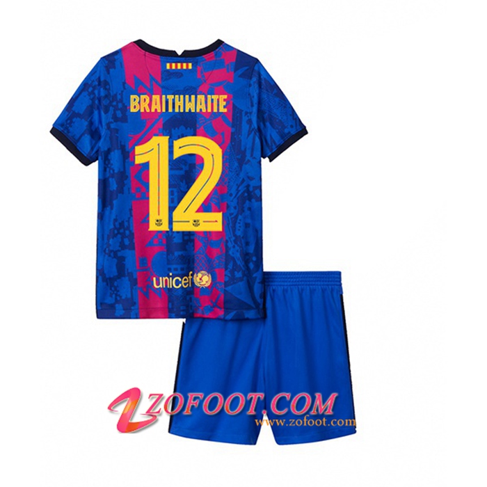 Maillot de Foot FC Barcelone (Martin Brathwaite 12) Enfant Third 2021/2022