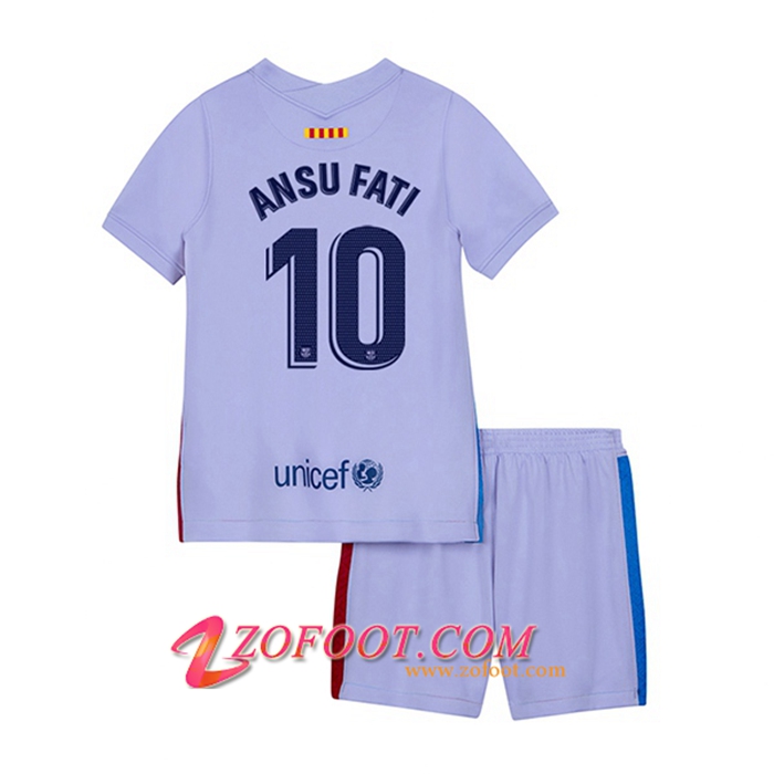 Maillot de Foot FC Barcelone (Ansu Fati 10) Enfant Exterieur 2021/2022