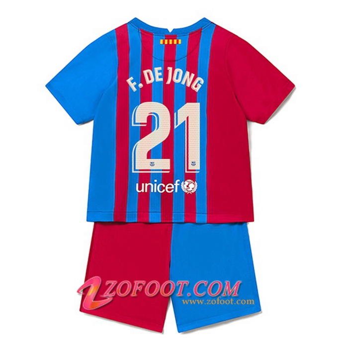 Maillot de Foot FC Barcelone (F.DE JONG 21) Enfant Domicile 2021/2022