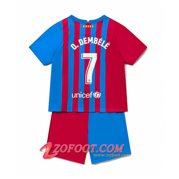 Maillot de Foot FC Barcelone (Ousmane Dembele 7) Enfant Domicile 2021/2022