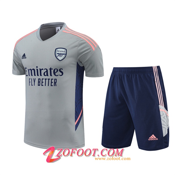 Ensemble Training T-Shirts +Shorts Arsenal Gris 2022/2023