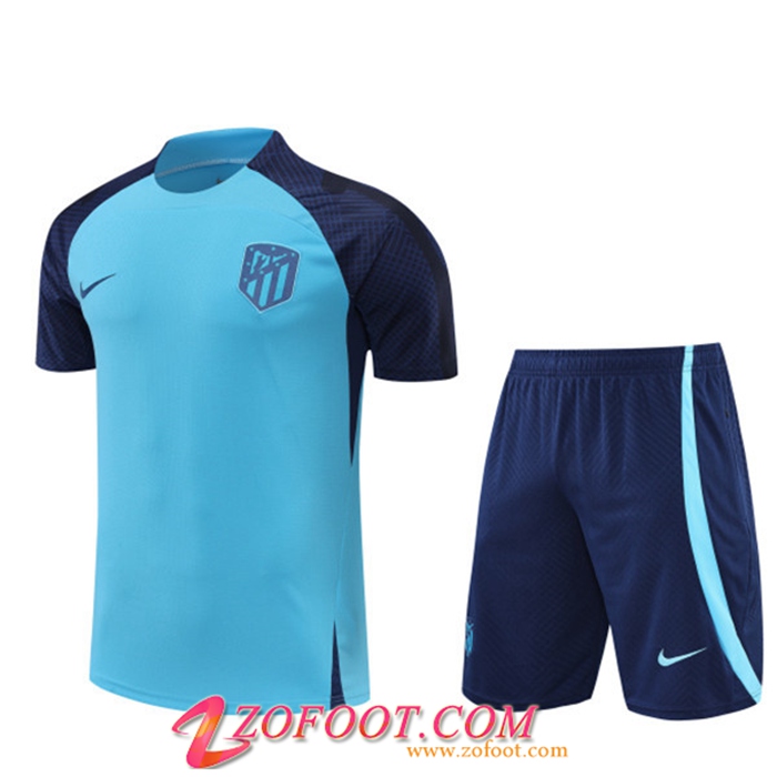 Ensemble Training T-Shirts + Shorts Atletico Madrid Bleu 2022/2023