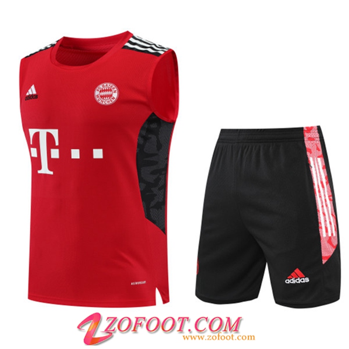 Training Sans Manches + Short Bayern Munich Rouge 2022/2023