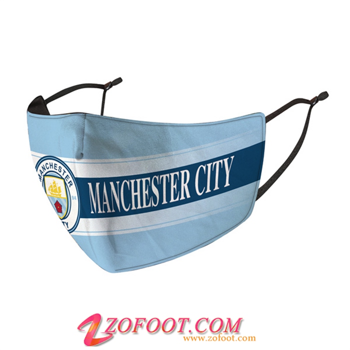 Nouveau Masques Foot Manchester City Bleu/Blanc Reutilisable