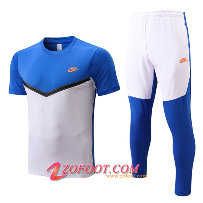 Ensemble Training T-Shirts Nike + Pantalon Nike Bleu/Blanc 2022/2023