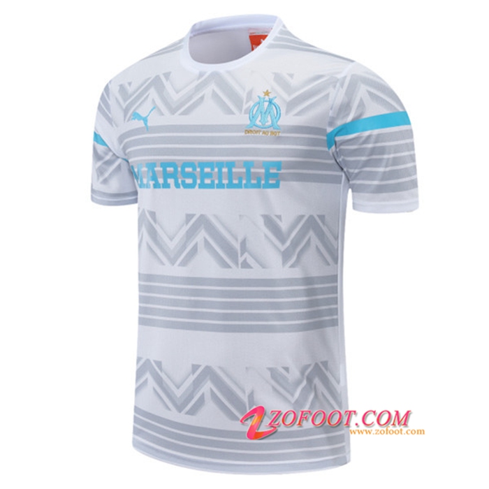 Training T-Shirts Marseille OM Blanc/Gris 2022/2023